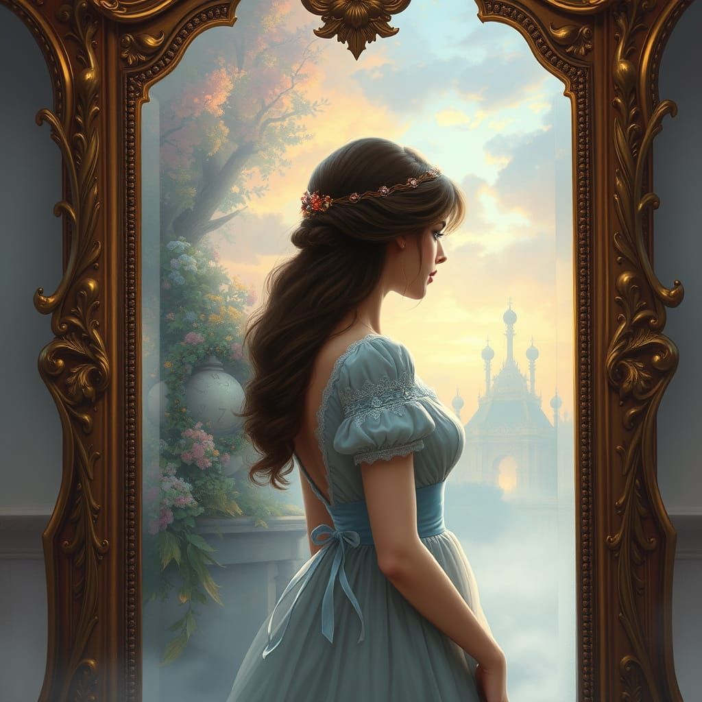 Ethereal Reflection: A Romantic Fantasy in Hyperdetail