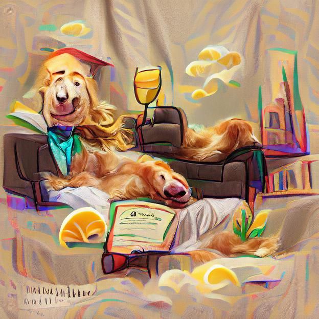 Golden Retriever Living the Good Life Portrait