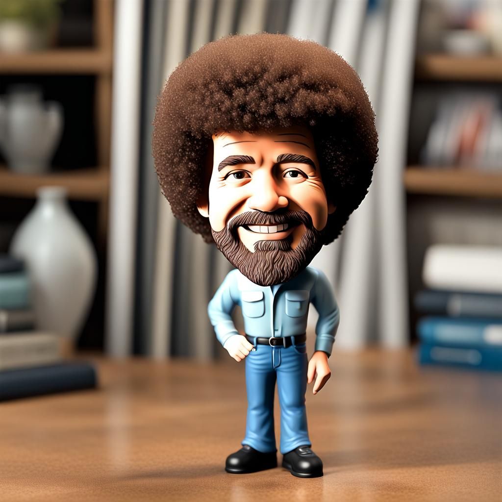 Bob Ross Bobblehead: Ultra Detailed 3D Art