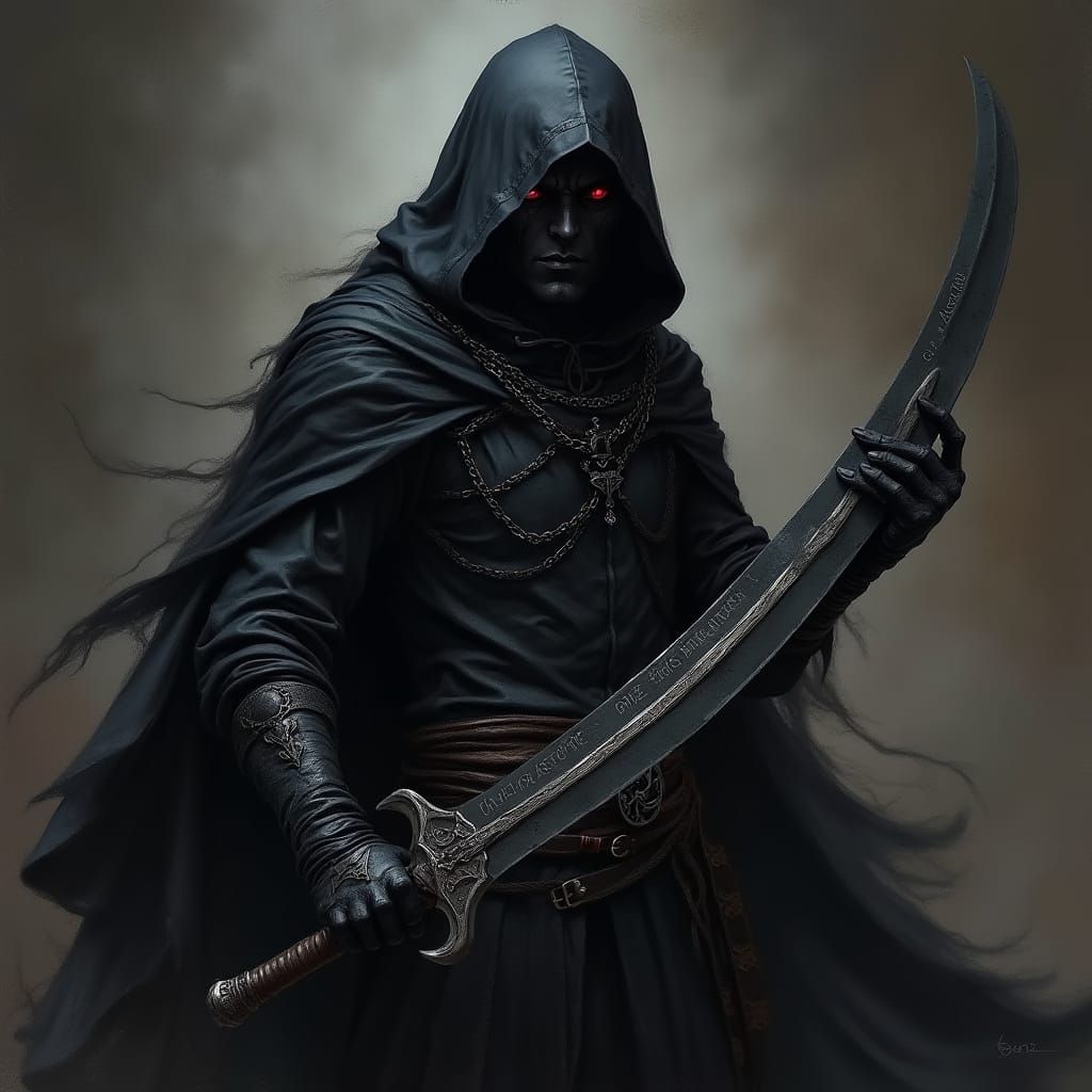 Dark Elf Warrior in Shadowy Attire