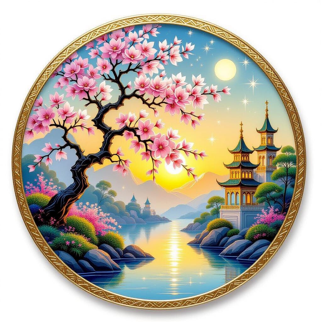 Mystical Eastern Beauty in Ethereal Translucent Style