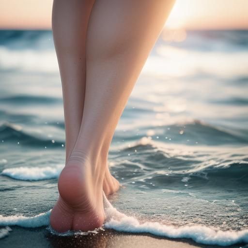 Foot in Ocean: Professional Photography with Bokeh