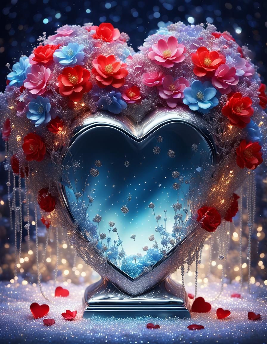 Glittering Heart with LED Lights in Fantasy Art