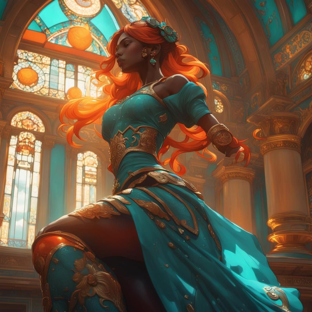 Voluptuous Woman Bending Over: Hyperrealistic 3D Art