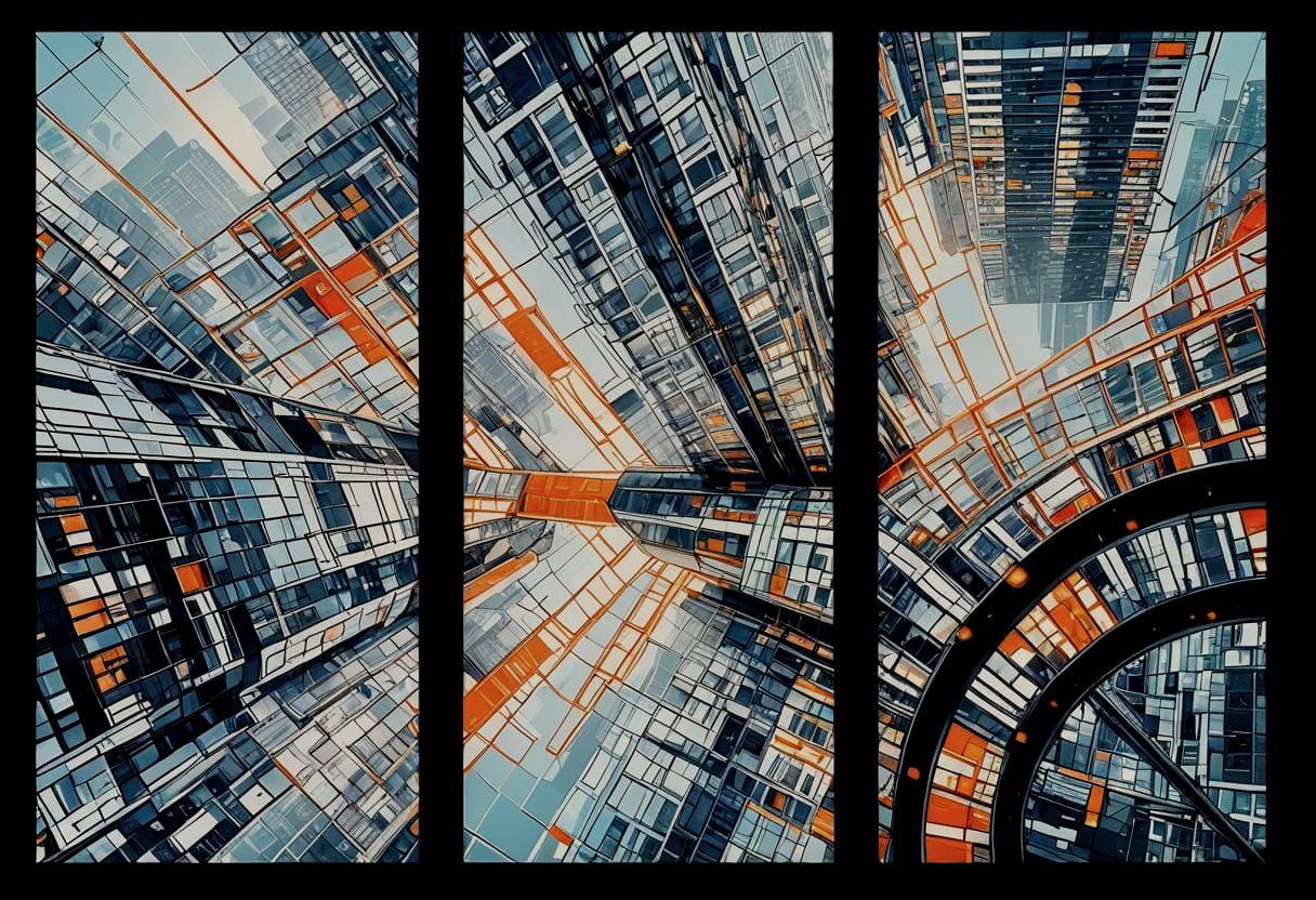 Geometric Pop Art in Triadic Colors