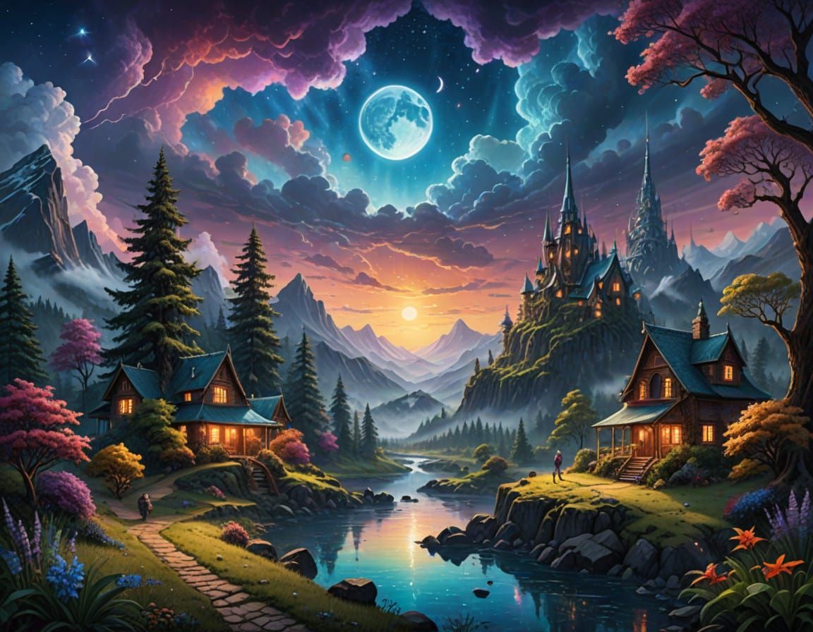 Epic Cinematic Digital Masterpiece in Cosmic Fantasyland