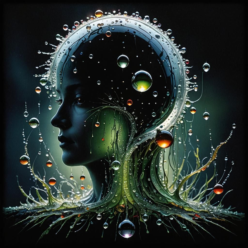 Dew Drops in Dreamlike Magical Realism