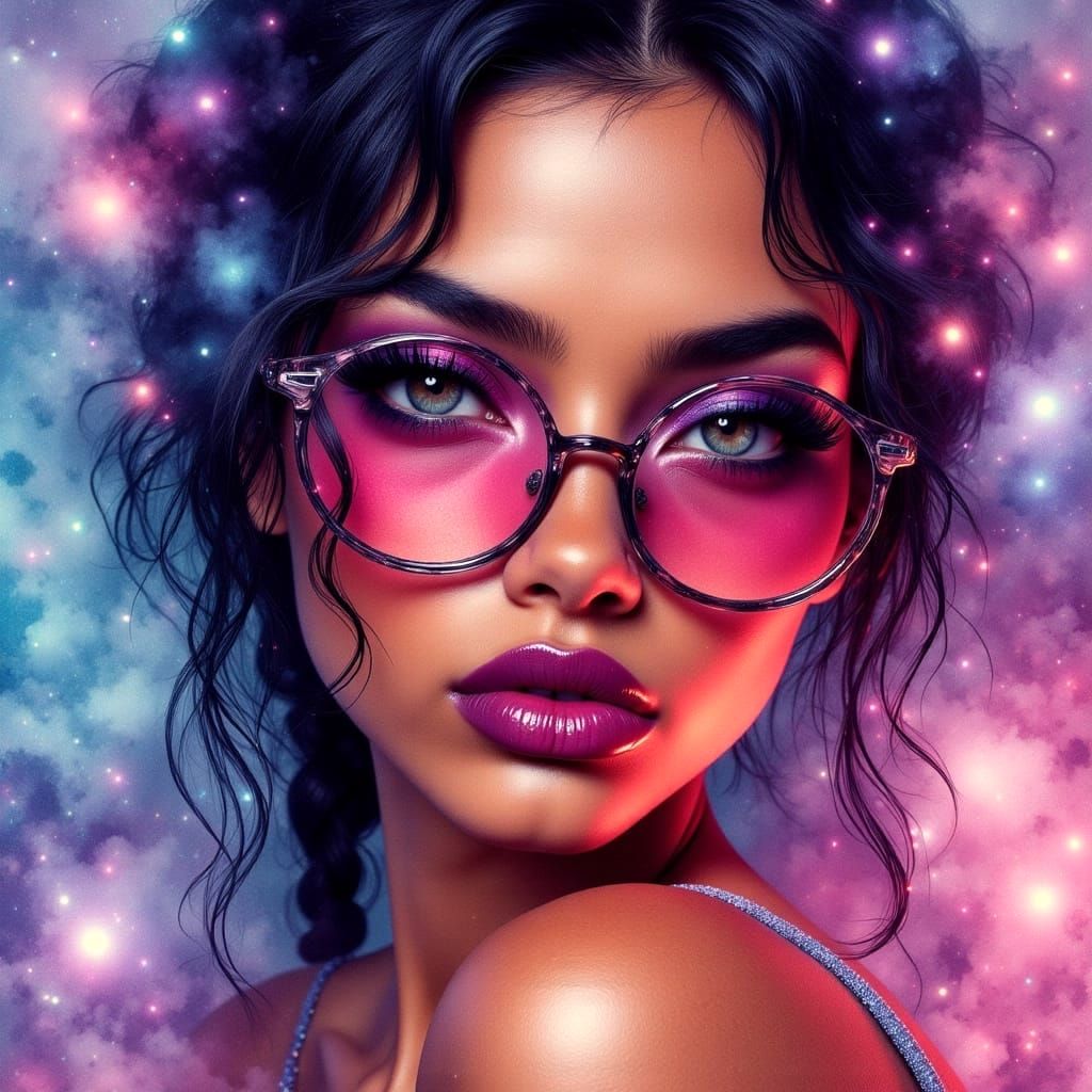 Sassy Woman Portrait in Dreamlike Comic Art
