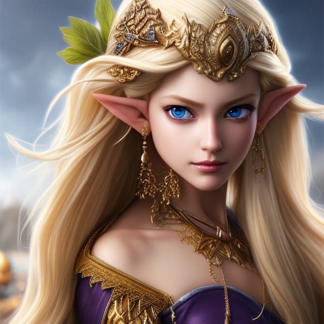 Photorealistic Portrait of Zelda in Digital Art Style