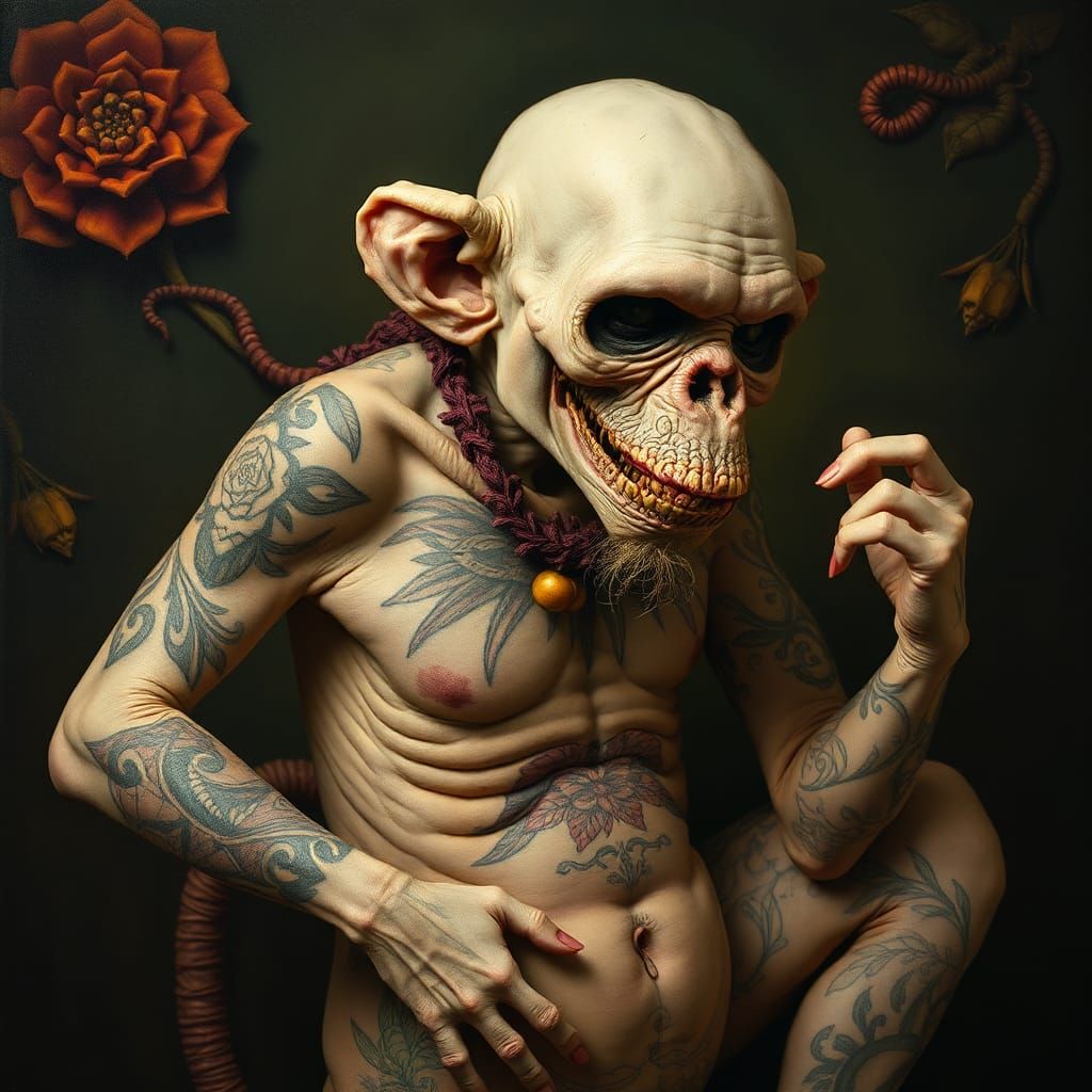 Surreal Contortionist in a Fantasy Painting