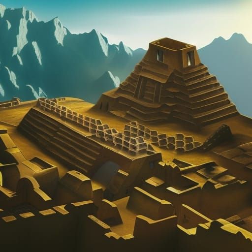 Futuristic Inca City Concept Art in 8K