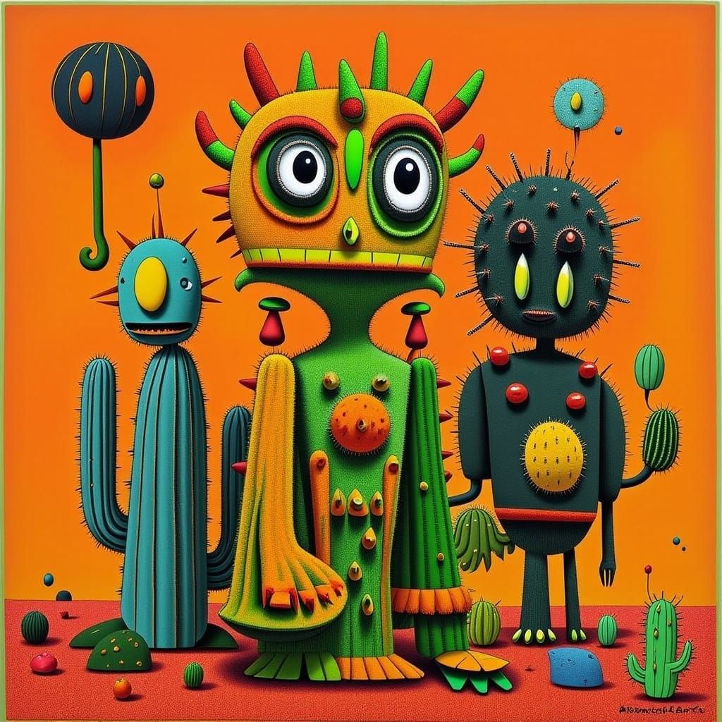 Cactus Chinese Dragon: AI Generated Image