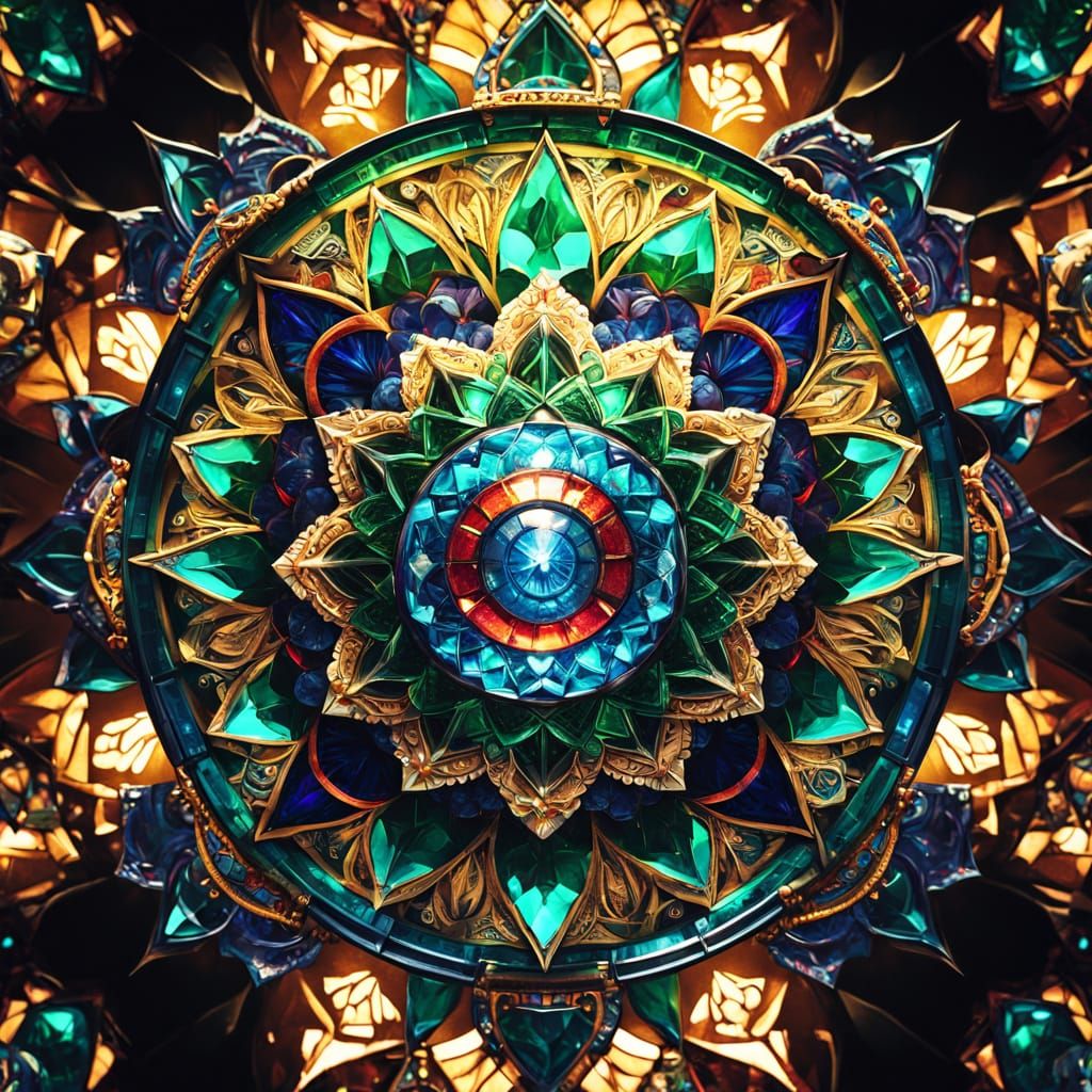 Vivid Kaleidoscope Pattern in Digital Art Style