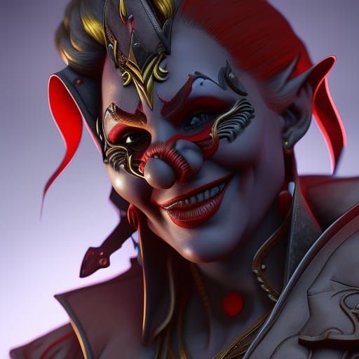 Dark Fantasy Clown Digital Art in 8K