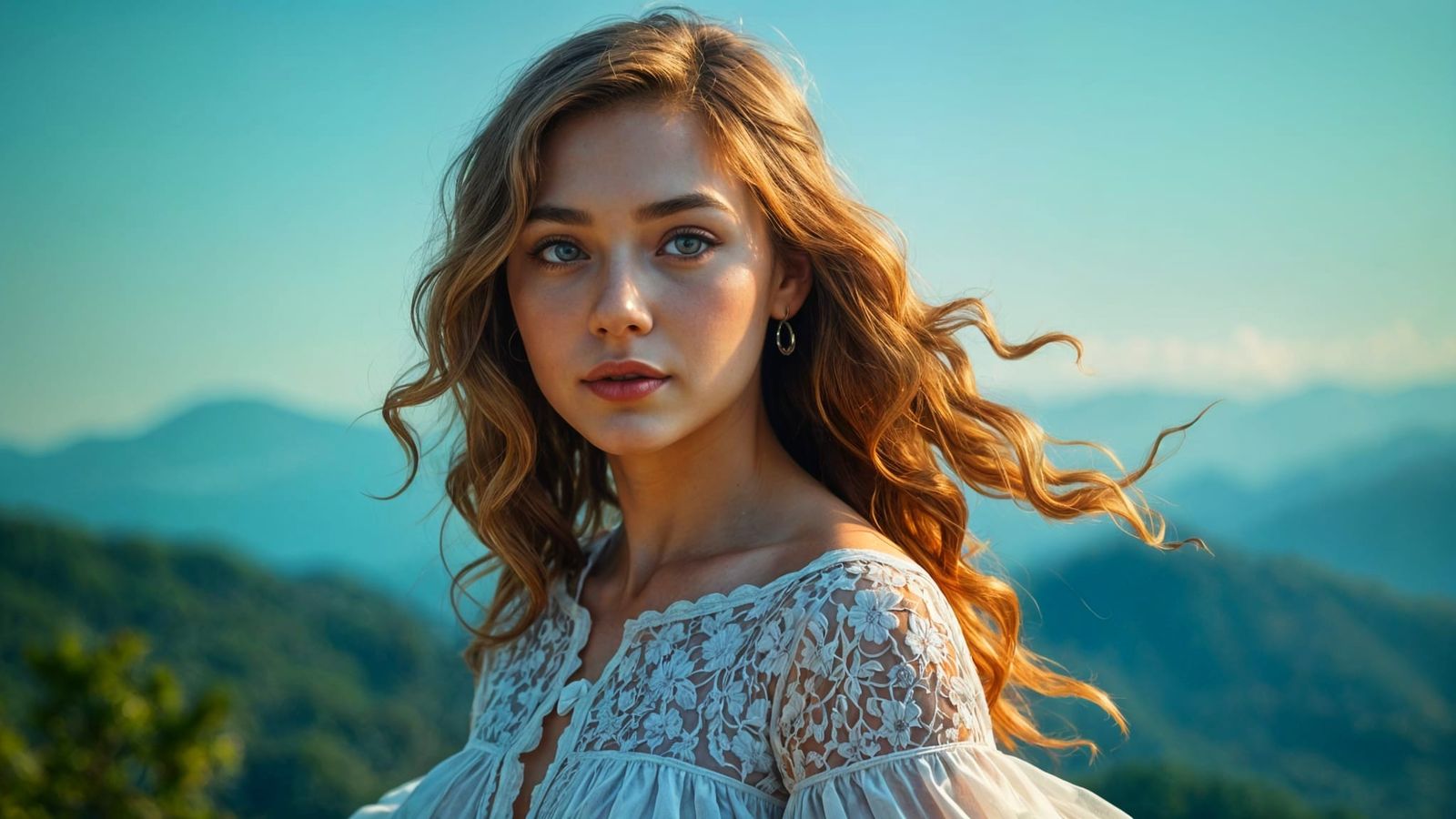 Vintage-Inspired Portrait of a Gentle Soul in a Majestic Wes...