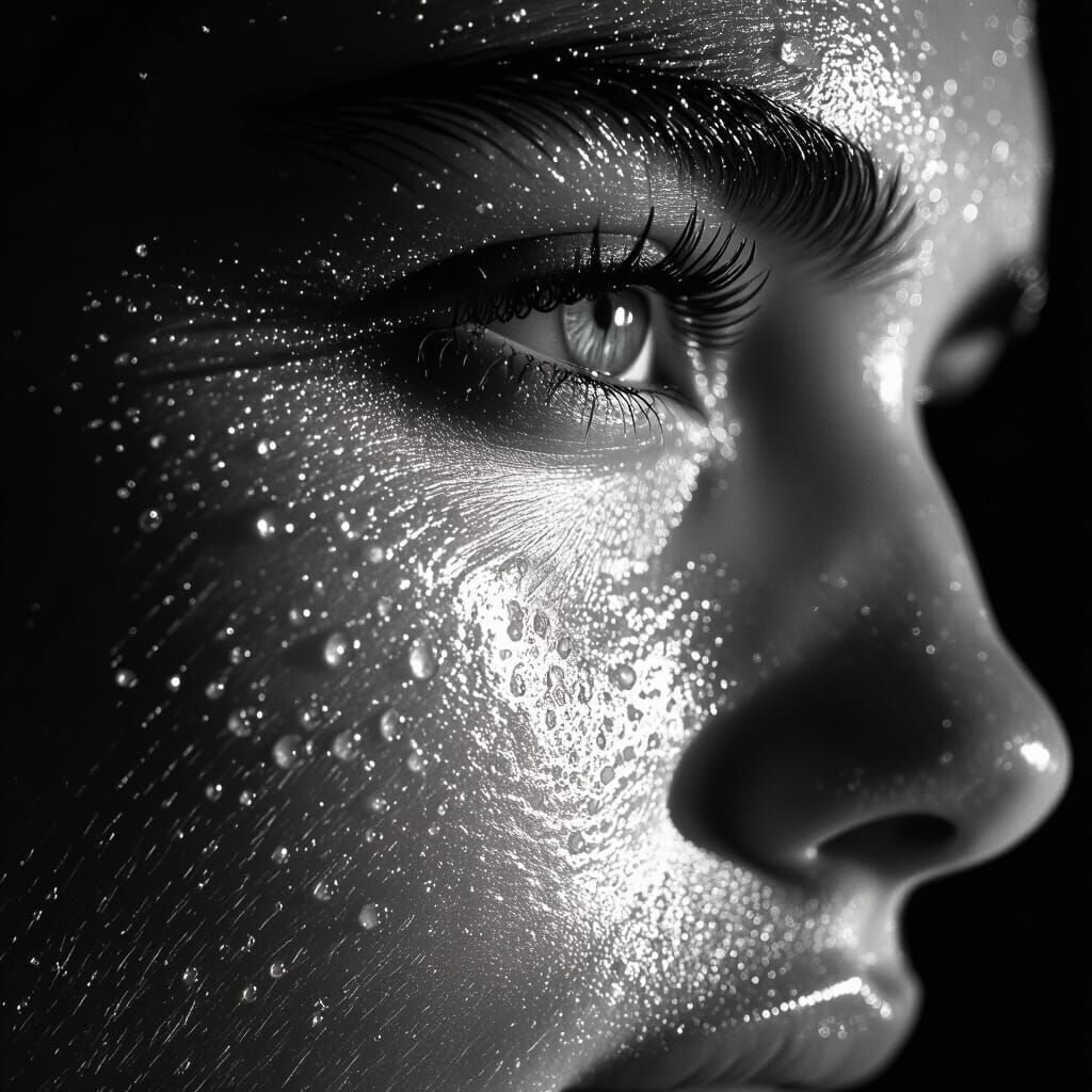 Monochrome Portrait Emphasizing Forehead Detail