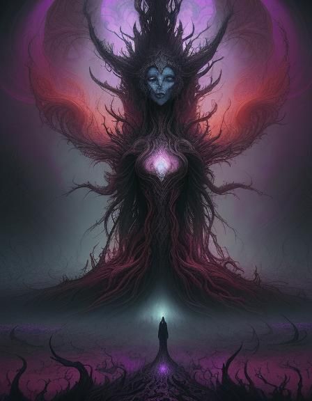 Dark Fantasy Gods Clash in Polychromatic Chaos