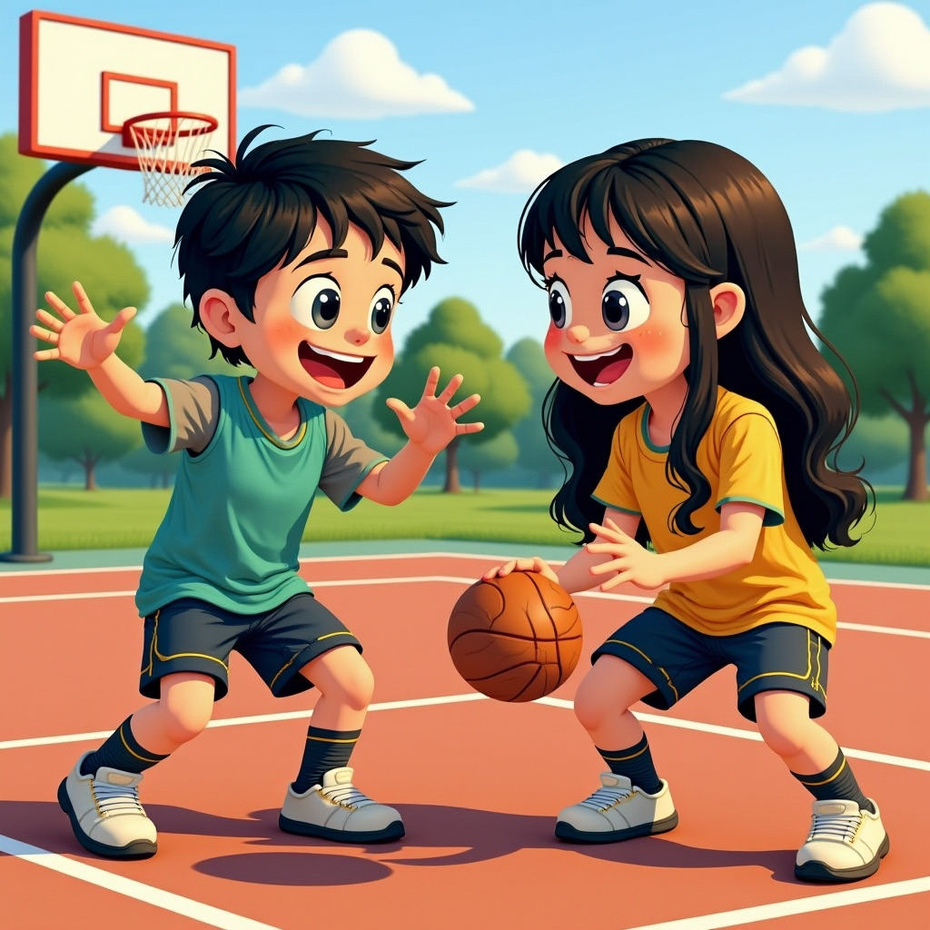 Kids Play Basketball, Chloe Chang Style