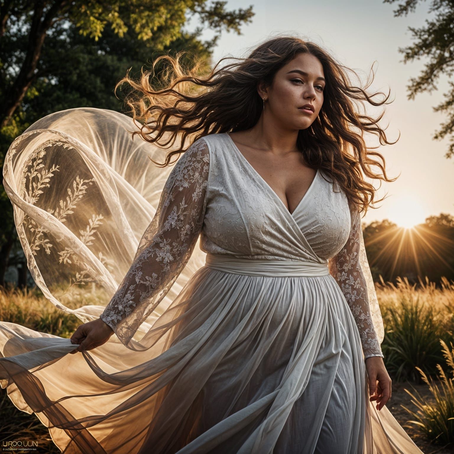 Curvy Goddess in Elegant Dark Florals