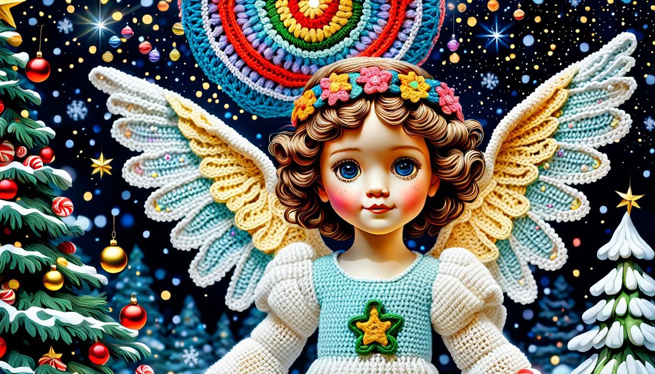 Klimt-Inspired Christmas Angel in Rainforest