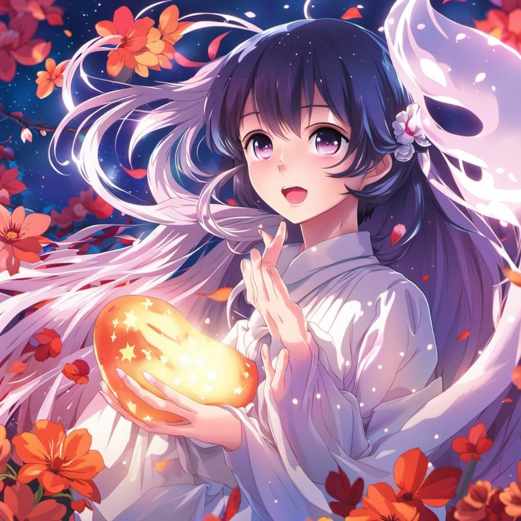 Kawaii Ghost Girl in Anime Style