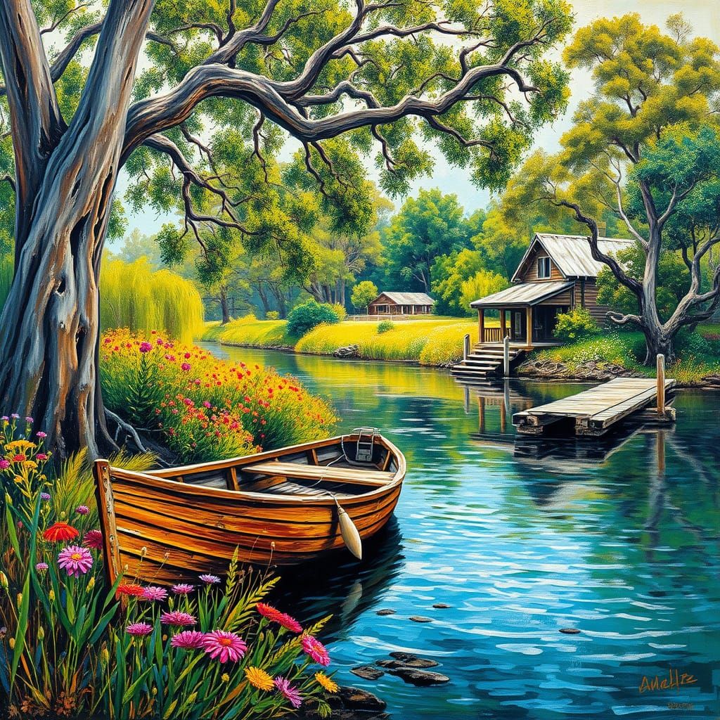 River Oasis in Earthy Tones