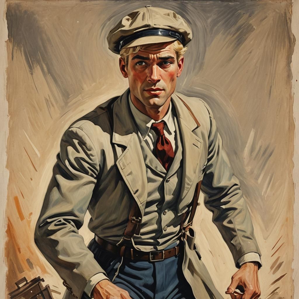 Pulp Novel Cover of Pale Man in Action