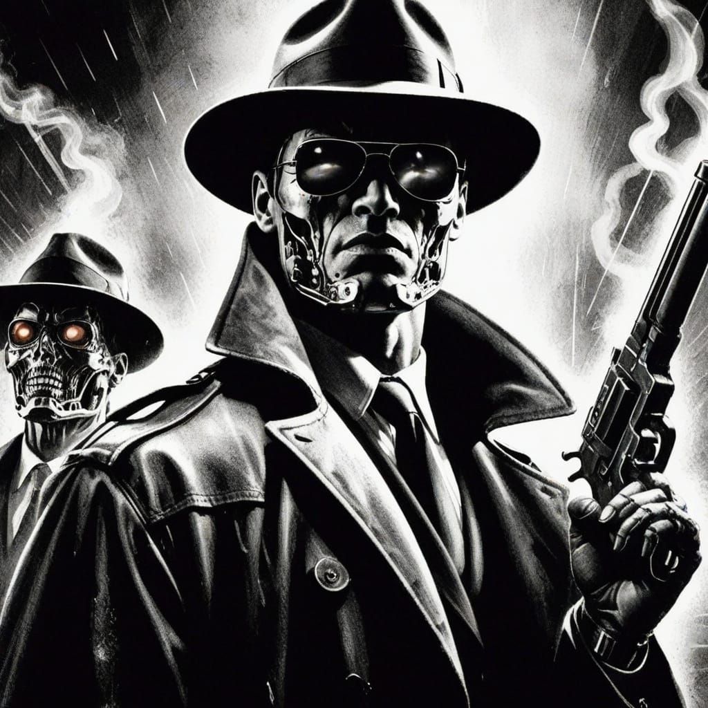 Terminator Detective Confronts Mafia in Film Noir Style