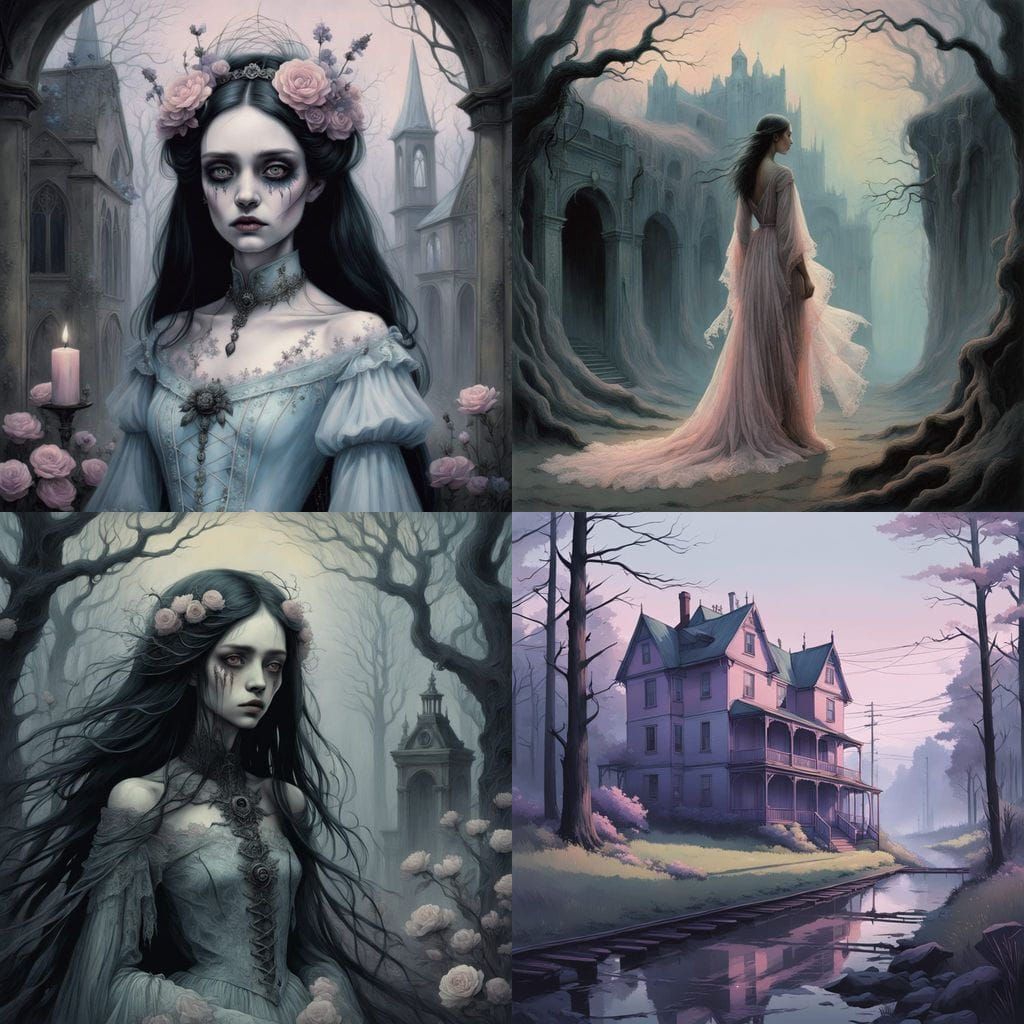 Pastel Goth Dreamscapes in Morute Aesthetic