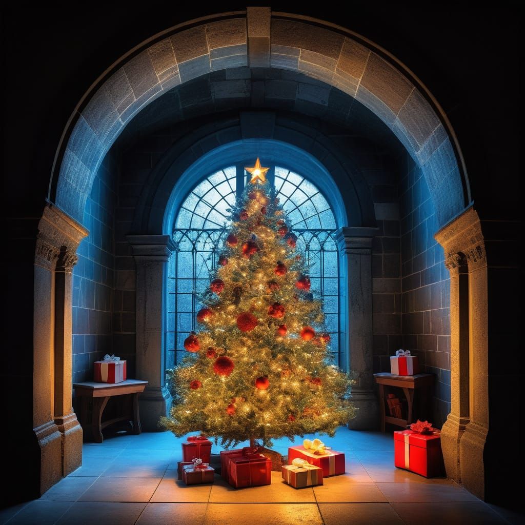 Spooky Christmas Crypt Scene