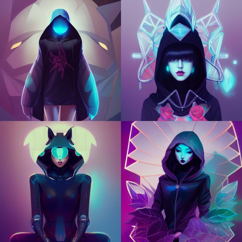 Robotic Fox Girl Portrait in Pin-Up Style