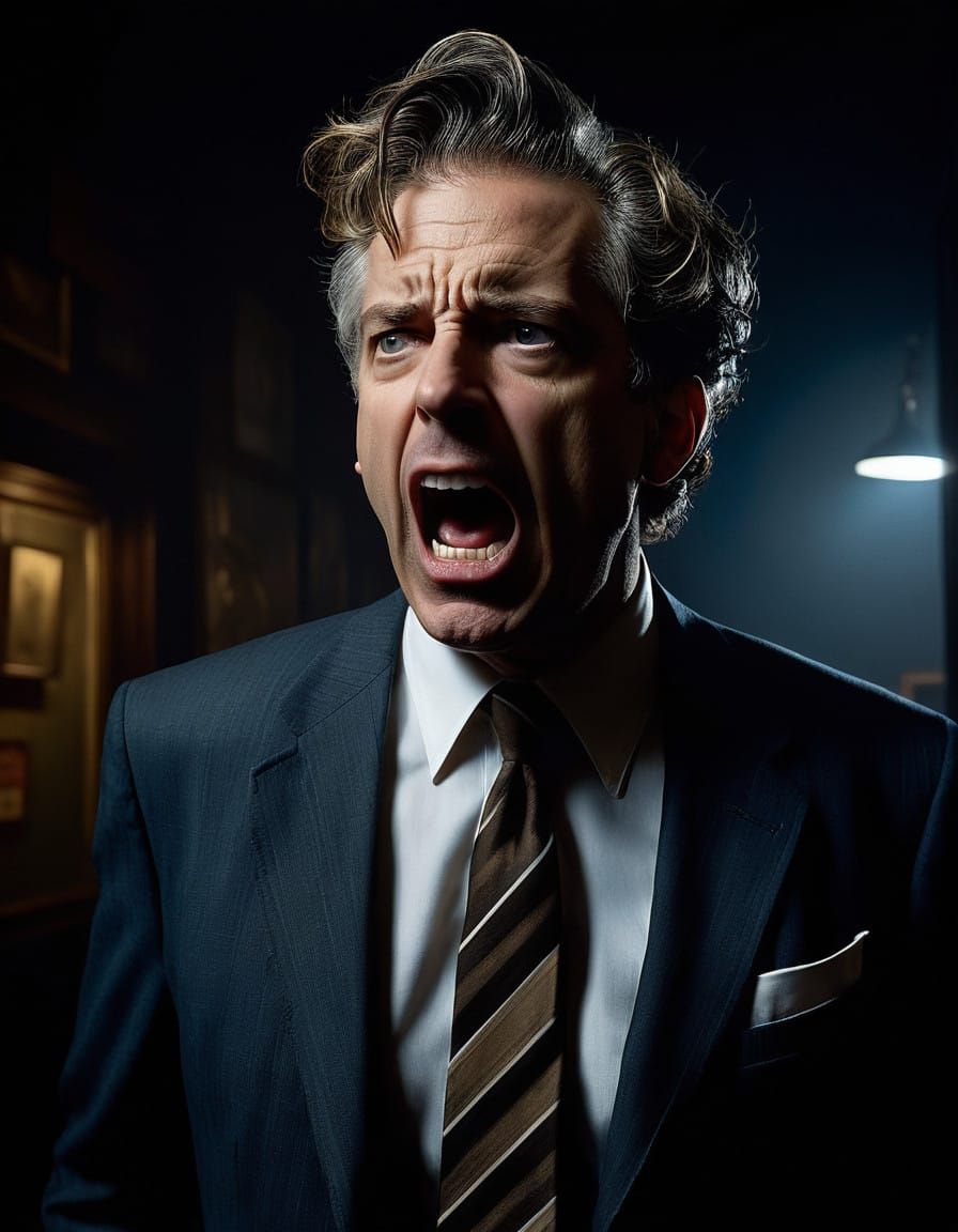 Desperate Man in Film Noir Setting