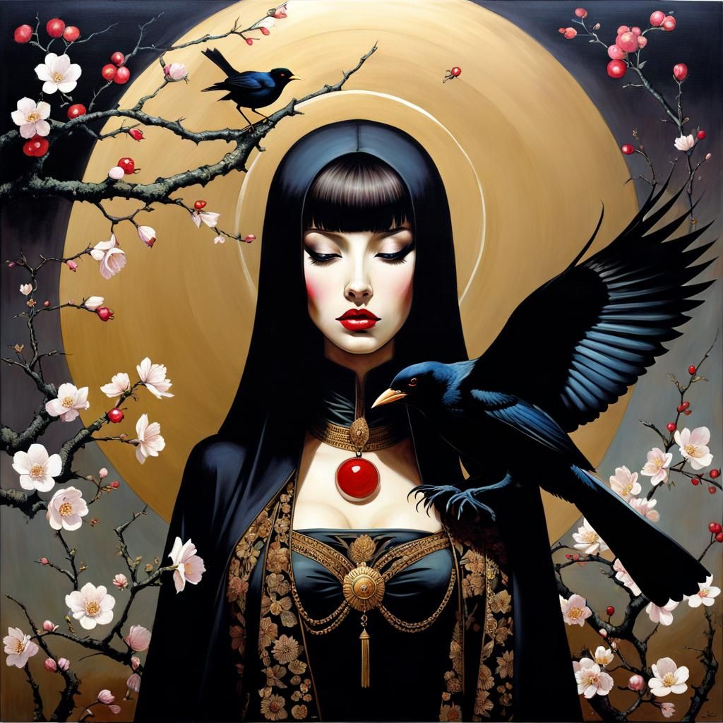 Blackbird in Blossoms: Evocative Spring Beauty