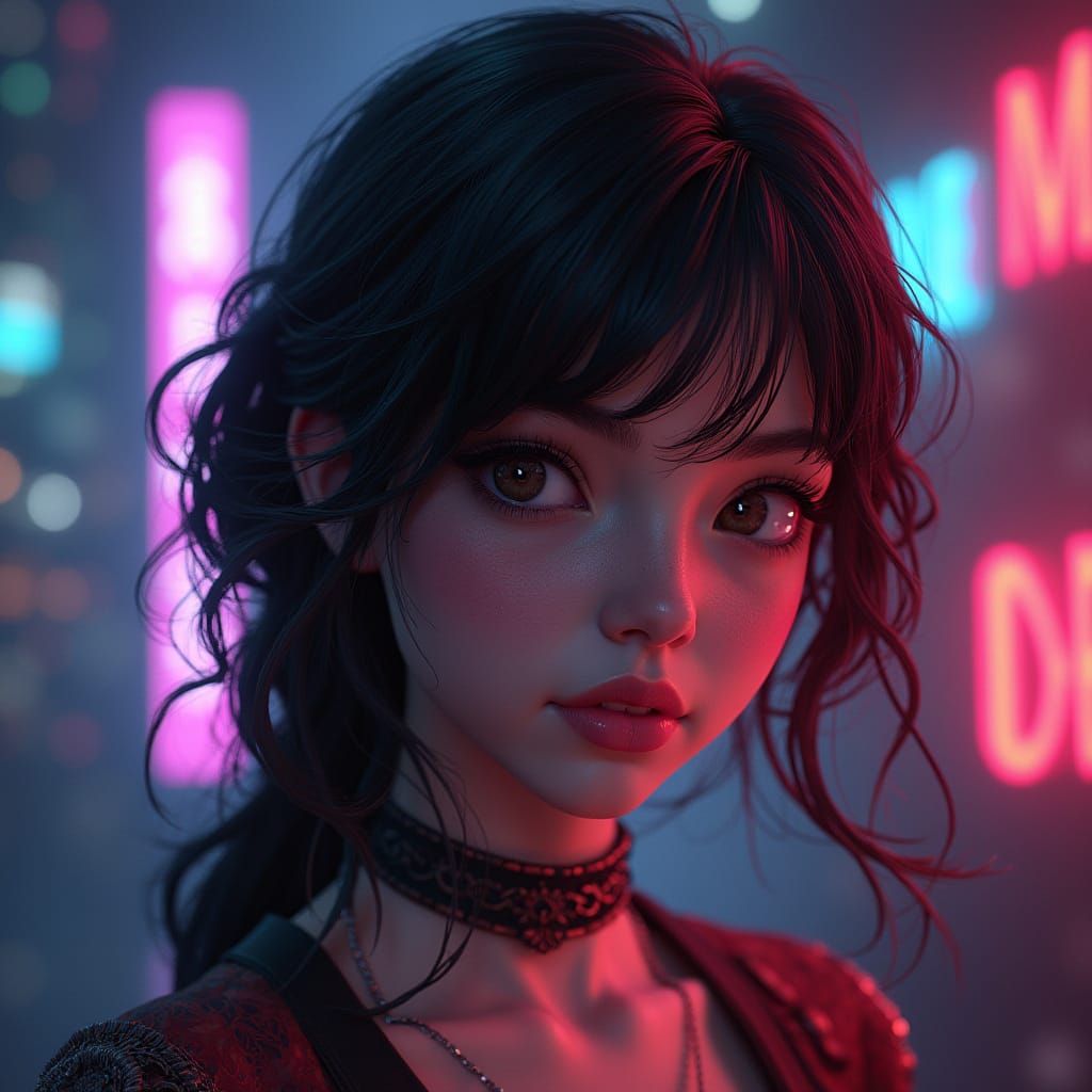 Hyper-Realistic Portrait of Mafalda in Dark Fantasy Style