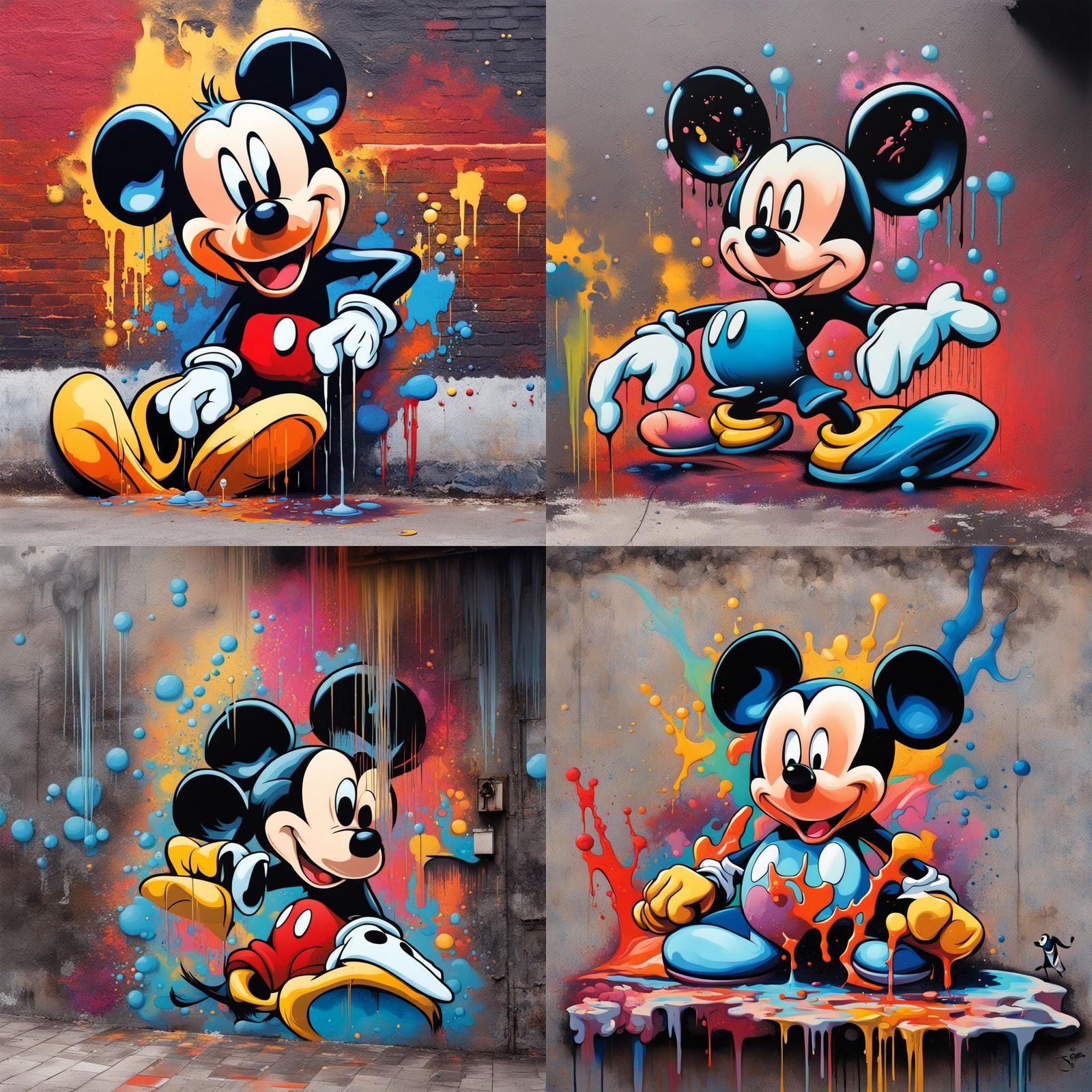 Colorful Disney Graffiti Art in Street Style