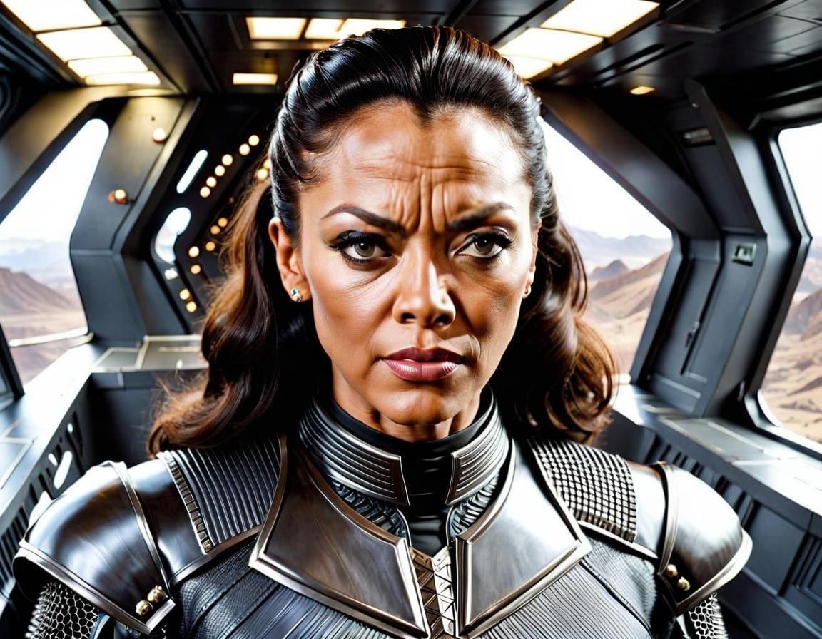Latina Klingon Officer on Starship Bridge