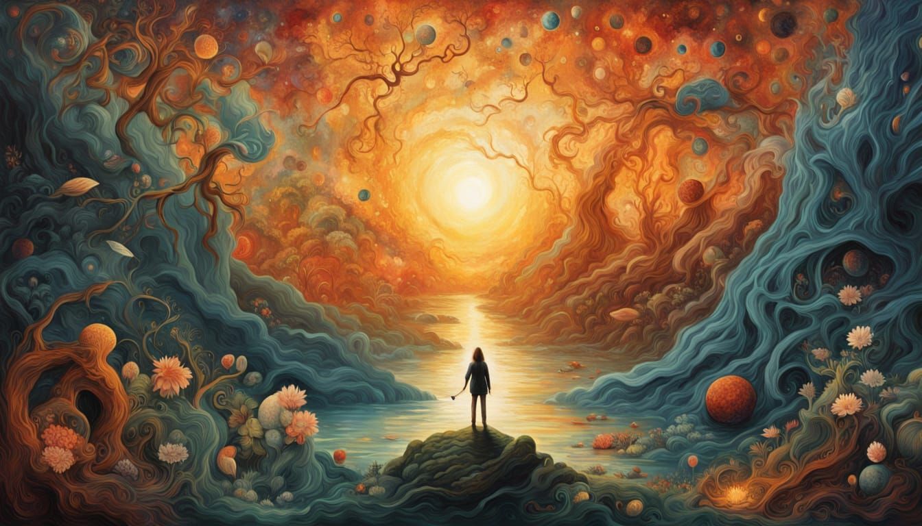 Glowing Mother Nature Reclaims the Earth in a Vibrant Cyberp...