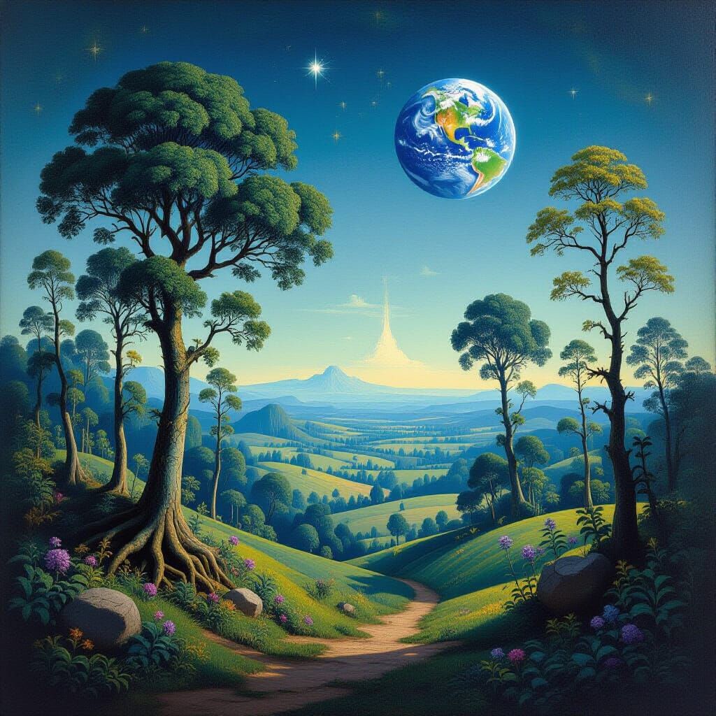 Alien Landscape Painting in Old Masters Style