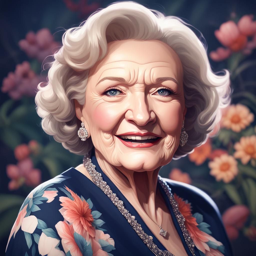 Floral Dress Portrait in Art Nouveau Style