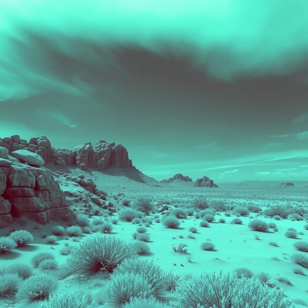 Turquoise Monochromatic Dreamscape