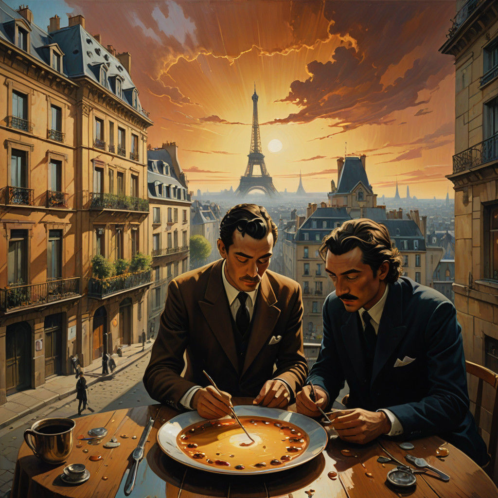 Parisian Dreamscapes in Surrealist Oil Painting