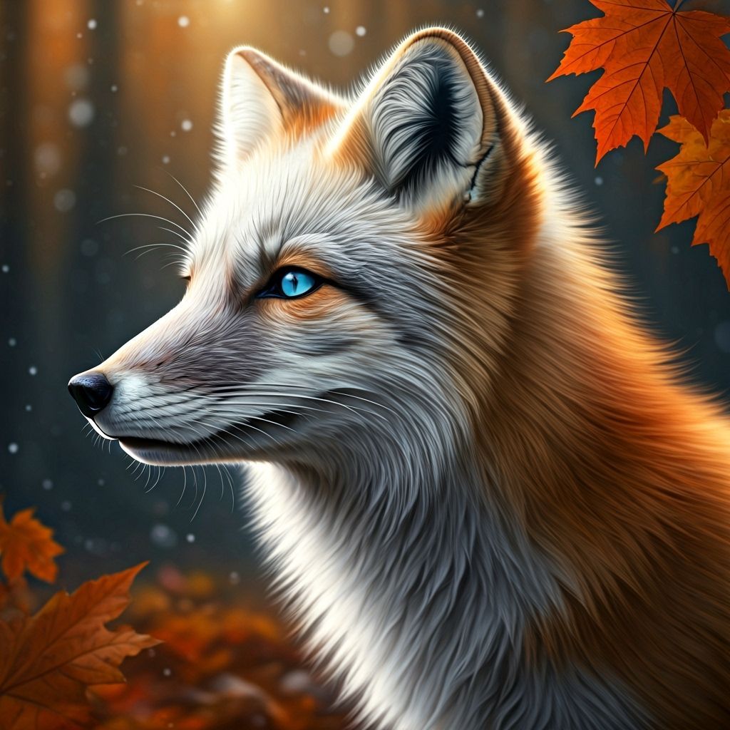 Foxes Transitioning From Autumn to Winter Wildlife Photo