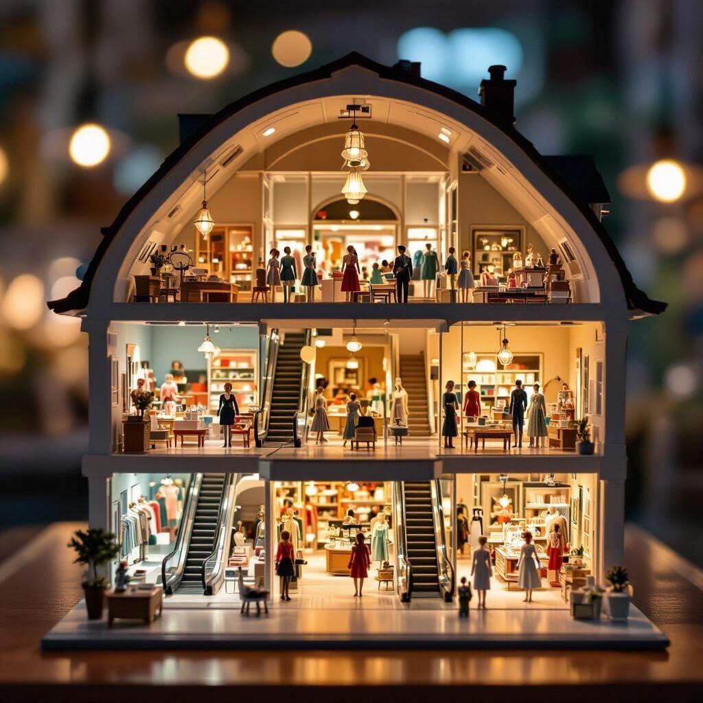 HO Scale Dollhouse Department Store Diorama in Miniature