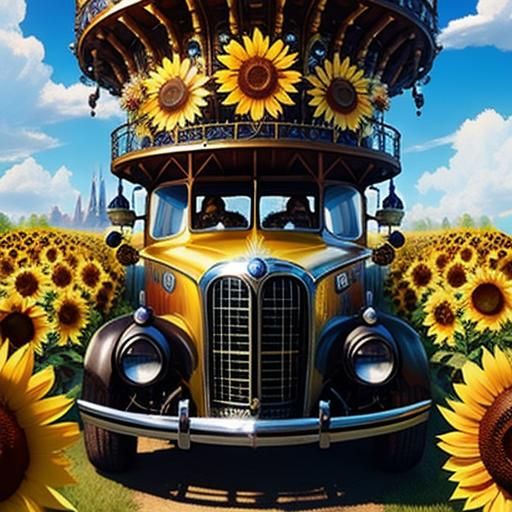 Whimsical Sunflower Machine of Fantasy