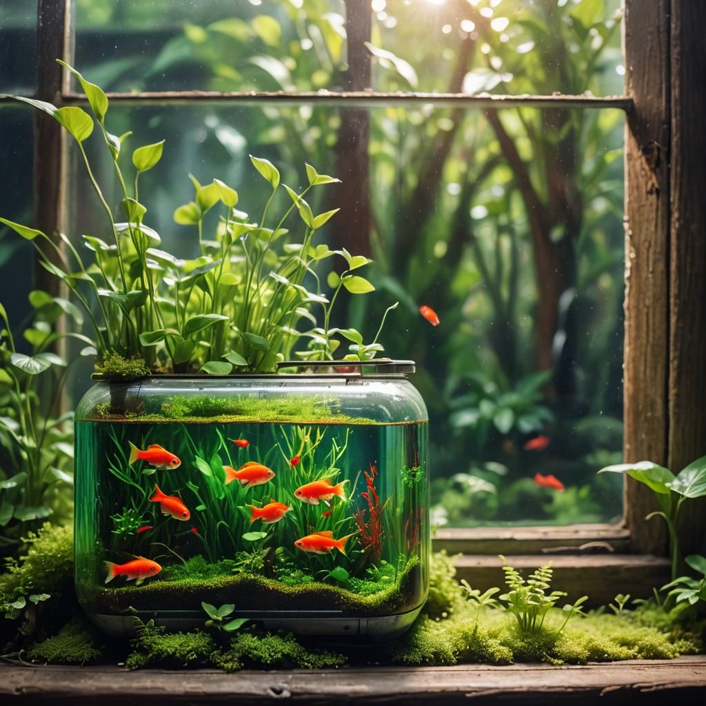Surreal Macro Photo of Coca-Cola Can Aquarium