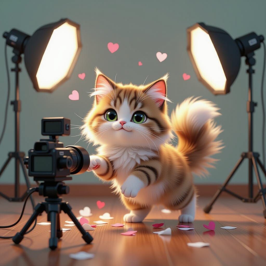 Mischievous Cat Causes Chaos in 3D Anime Style