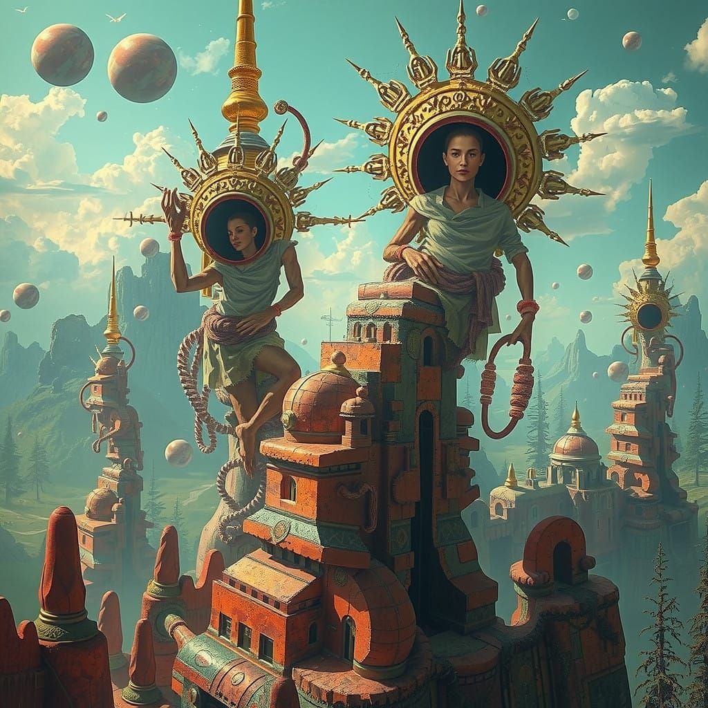 Surreal Dreamscape in Watercolor Style