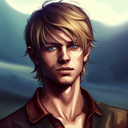 Handsome Teenager in Dark Fantasy Style