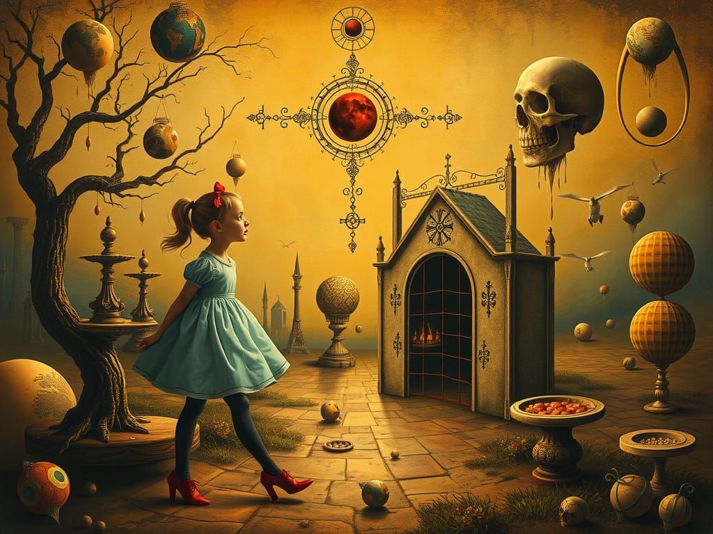 Surreal Alice in Wonderland Dreamscape