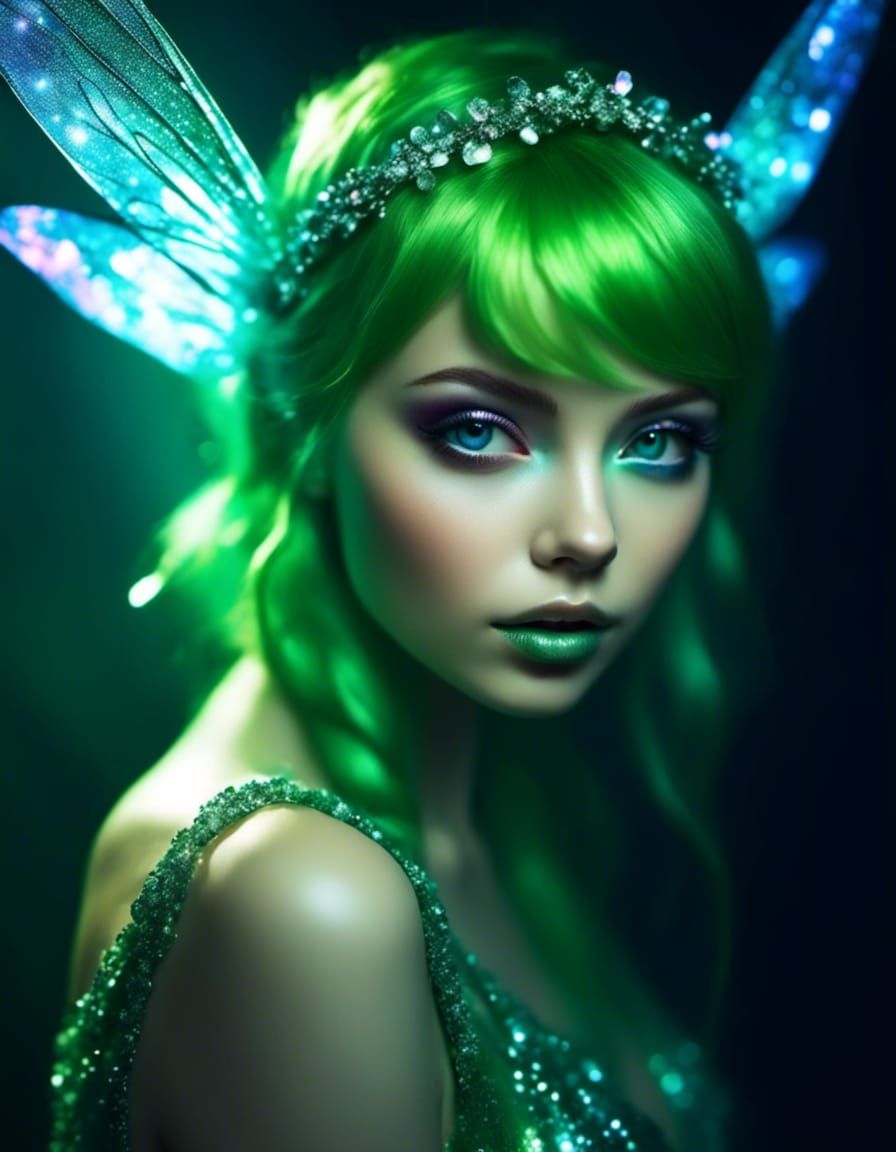 Cyber Fairy Grunge with Iridescent Bokeh